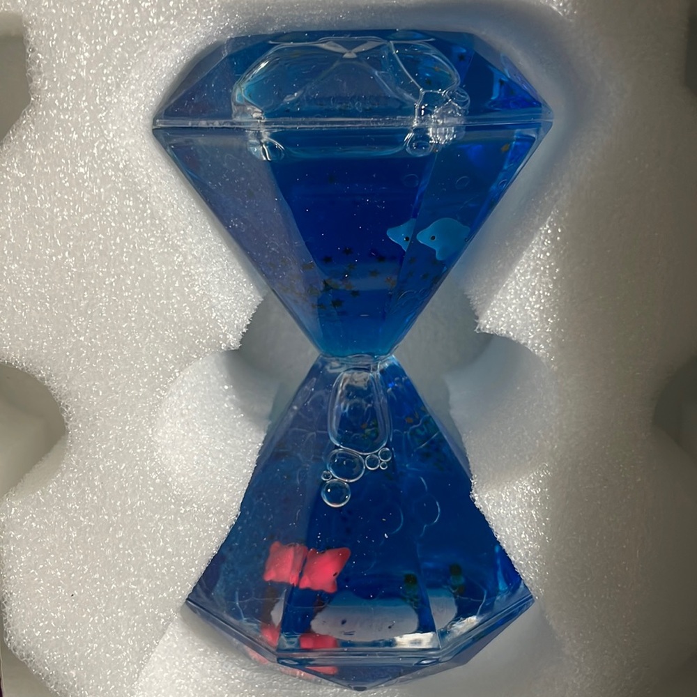 Lesong Sensory Liquid hourglass timer NIB, only the hourglass is left